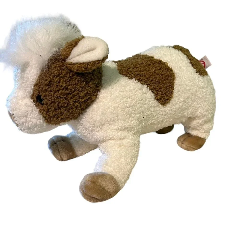 Vtg Ty Jersey Cow Classic 3rd Gen White Brown Plush 12" 1996 Textured Stuffed - Picture 1 of 8
